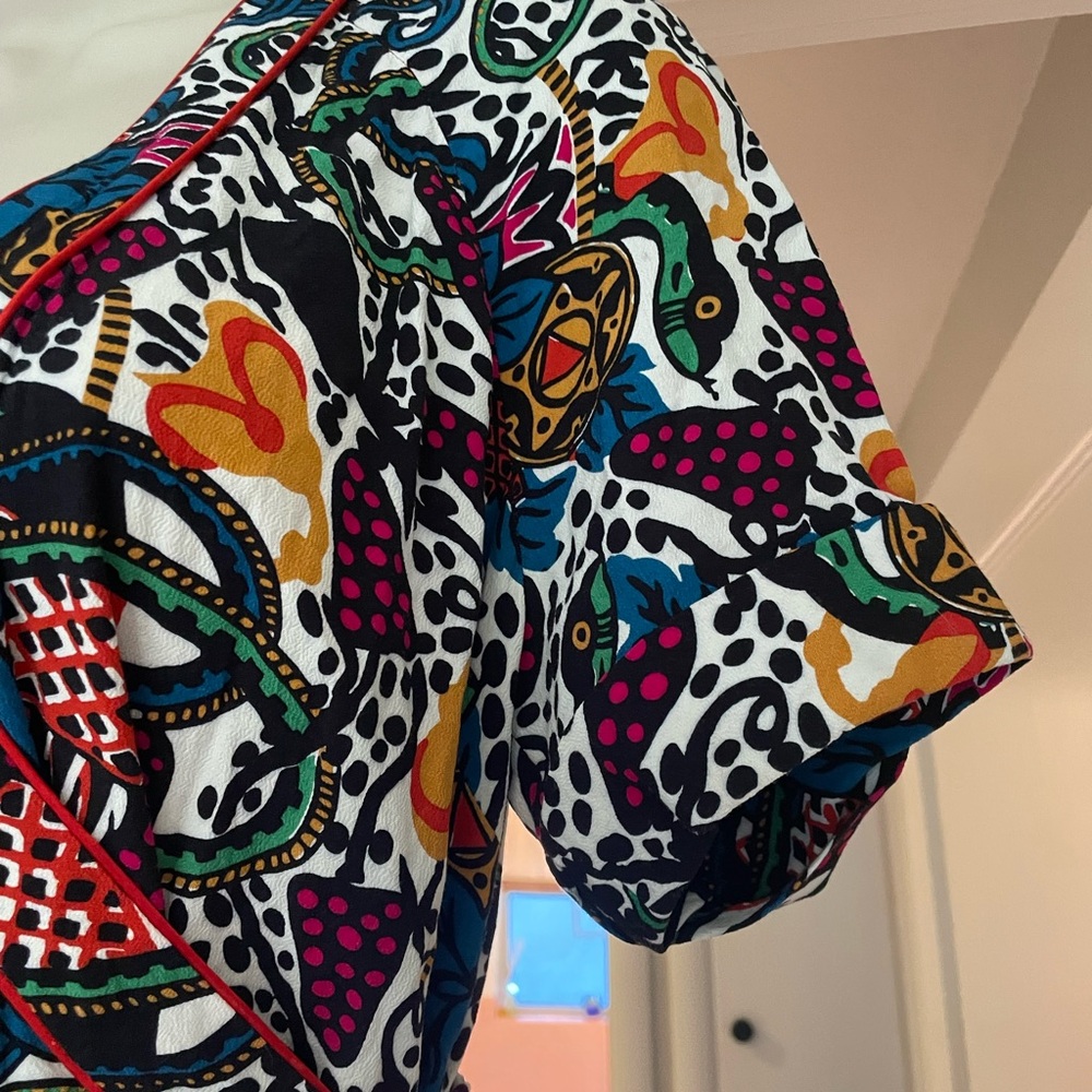 Veronica Beard Serena Multicolor Patterned Wrap M… - image 5